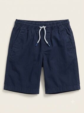 Cat & Jack Boys Navy Blue Chino Shorts Size S (6/7) Drawstring Elastic Waist